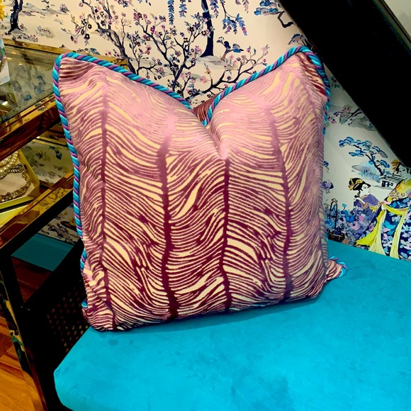 Lavender zebra print custom pillows